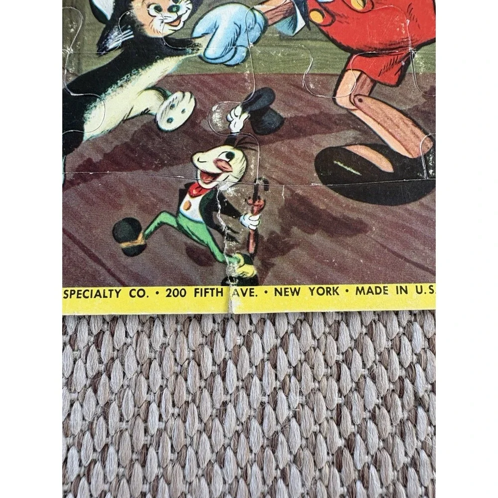 Vintage Disney Pinocchio Jaymar Inlaid Tray Puzzle
